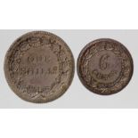 Tokens, 19thC (2): Fazeley, Peel Harding & Co silver Shilling 1811 'ONE SHILLg' in wreath, 'P. H &