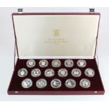 The Royal Marriage Commemorative Coin Collection 1981. The 16 coin set of world silver proof crown-