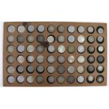 Germany (60) mostly silver coins in a home-made wooden tray, Imperial to Federal including many 2