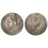 Elizabeth I silver shilling, Milled Issue 1561-1571 and dated 1562, mm. Star, Large broad bust,