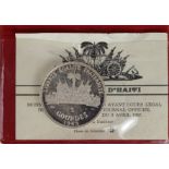 Haiti Silver 5 Gourdes 1969 IC Proof, KM# 64.1, toned aFDC with original wallet and cert.