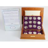 Queen Elizabeth II Golden Jubilee Collection. The 24 coin set of Silver Crown sized coins from