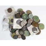 Roman Bronze Coins (56) tending towards the earlier / larger denominations, mixed grade, needs