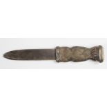 Skean Dhu - Victorian Scottish stocking Dagger, no scabbard, tip of blade missing, blade maker