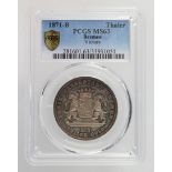 German States, Bremen Thaler 1871B PCGS slabbed as MS63