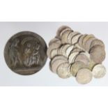 Hungary: 40x silver denars c.16thC mixed grade and types; plus a commemorative medal, cast bronze