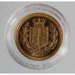 Half Sovereign 2002 Proof FDC in a hard plastic capsule