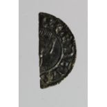 Aethelred II silver cut-halfpenny, First Hand type, obverse reads:- +AEDEL.R[ ]L., reverse reads:- [