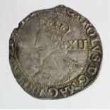 Charles I silver shilling, Tower Mint under Parliament 1642-1649, mm. Sun 1645-1646, Group F, '