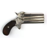 Pistol - an attractive over and under pinfine Derringer circa 1870, calibre approx .44. No licence