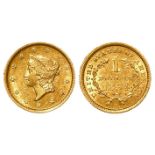 USA gold Dollar 1854 VF