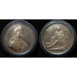 British Commemorative Medal, silver d.69mm: William III, Treaty of Ryswick, State of Britain 1697 by