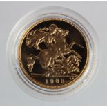 Half Sovereign 1983 Proof FDC in a hard plastic capsule