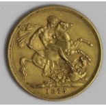 Sovereign 1875S, St George, Sydney Mint, Australia, S.3858A, GF