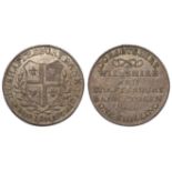 Token, 19thC: Shaftesbury Bank silver Shilling 1811, with knot ornament, toned EF