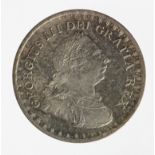 Three Shillings Bank Token 1812, armoured bust, nEF, hairlines.