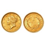 USA gold Dollar 1853 aVF