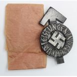 WW2 Unissued Hitler Youth Black proficiency badge in original paper of issue.