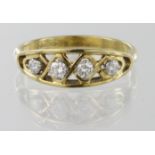 18ct hallmarked four stone Diamond Ring (0.40ct weight) size O weight 3.0g