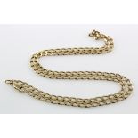 9ct yellow gold curb chain, 58cm long, weight 13.0g