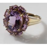 9ct hallmarked Gold Amethyst set Ring by QVC size Q weight 4.5g