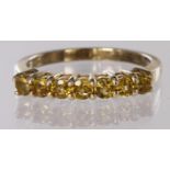 9ct gold, Champagne Tourmaline ring, size N, weight 2.5g