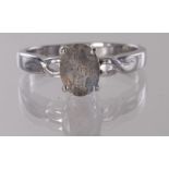 9ct white gold, Labradorite ring, size O, weight 3g