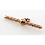 9ct rose gold T bar, length 3.5cm, weight 3.2g