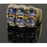 9ct Gold hallmarked Sapphire set Ring size M weight 8.0g