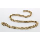 9ct yellow gold square curb chain necklace, length 61cm, weight 11.7g