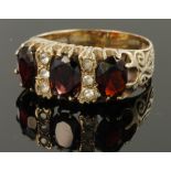 9ct Gold hallmarked Garnet set Ring size N weight 4.0g