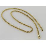 14ct yellow gold popcorn link necklace, 43cm long, weight 9.2g