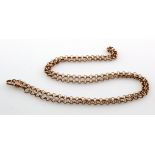 9ct rose gold belcher link chain with swivel clasp, length 60cm, weight 13.0g
