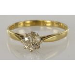 18ct marked Gold Solitaire Diamond Ring with 0.50ct Diamond weight size N weight 2.2g