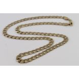 9ct yellow gold filed curb chain, 47cm long, weight 14.1g
