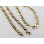 9ct yellow gold filed curb link chain necklace, 63cm long, weight 24.6g