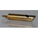 9ct yellow gold whistle, 1.4g