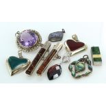 Mixed silver jewellery to include Pendants etc.