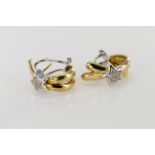 18ct Gold hallmarked Diamond set Earrings weight 13.9g