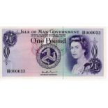 Isle of Man 1 Pound issued 1979 LOW SERIAL No., serial H000033, signed John W. Paul (IMPM M516,