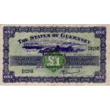 Guernsey 1 Pound dated 1st April 1948, a scarce early date signed Marquand, serial 5/T 3295 (TBB
