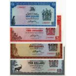 Rhodesia (4), 10 Dollars dated 1975, 5 Dollars dated 1978, 2 Dollars dated 1979 & 1 Dollar dated