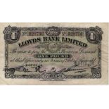 Isle of Man, Lloyds Bank Limited 1 Pound dated 26th February 1954, signed Greenwood & Collister,