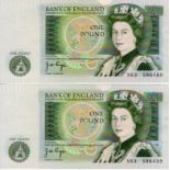 ERROR Page 1 Pound (2) issued 1978, a consecutively numbered pair of error notes, both have