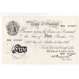 Peppiatt 5 Pounds dated 12th June 1947, serial M42 075997, London issue on thin paper (B264,