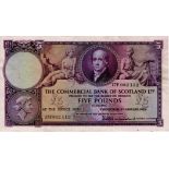 Scotland, Commercial Bank of Scotland 5 Pounds dated 2nd January 1954, signed Ian Macdonald,