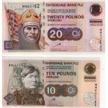 Scotland, Clydesdale Bank (2), 20 Pounds and 10 Pounds dated 1st January 2001, a pair of