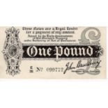 Bradbury 1 Pound issued 1914, scarce with letters AGE from the word 'postage' seen in watermark,