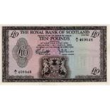 Scotland, Royal Bank of Scotland 10 Pounds dated 19th March 1969, signed Robertson & Burke, serial