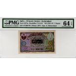 India, Princely State of Hyderabad 1 Rupee issued 1941 - 1945, signed G. Muhammad serial G/5 990739,